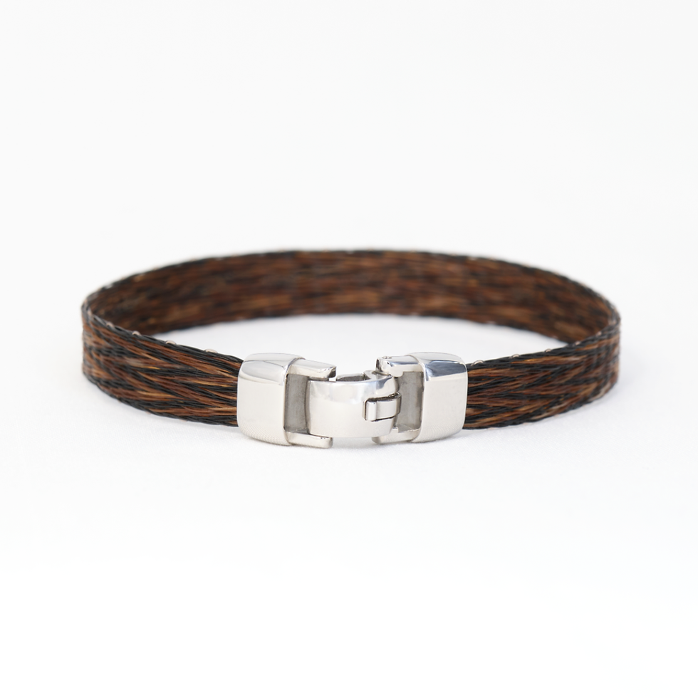 Miniature : Bracelet en crin de cheval ruban tissé