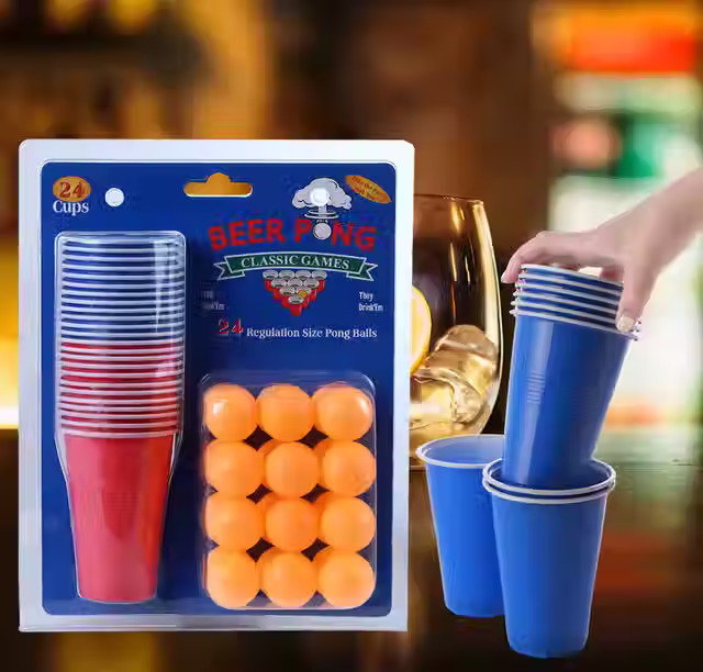 Zestaw do gry w Beer Ponga 24 kubki 24 piłeczki impreza gra
