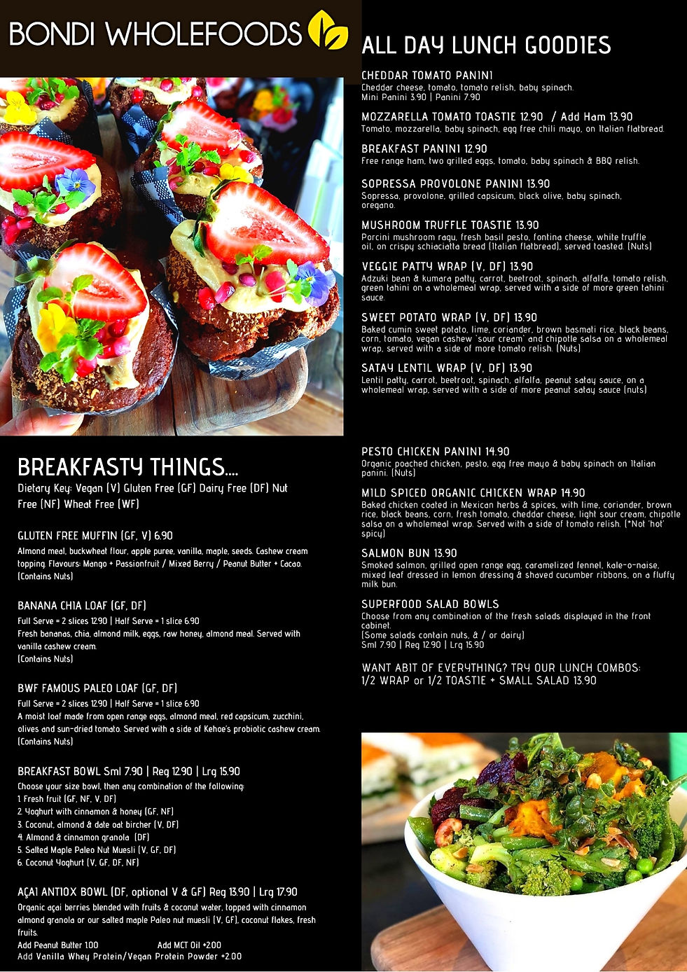 WELLNESS BAR MENU My Site