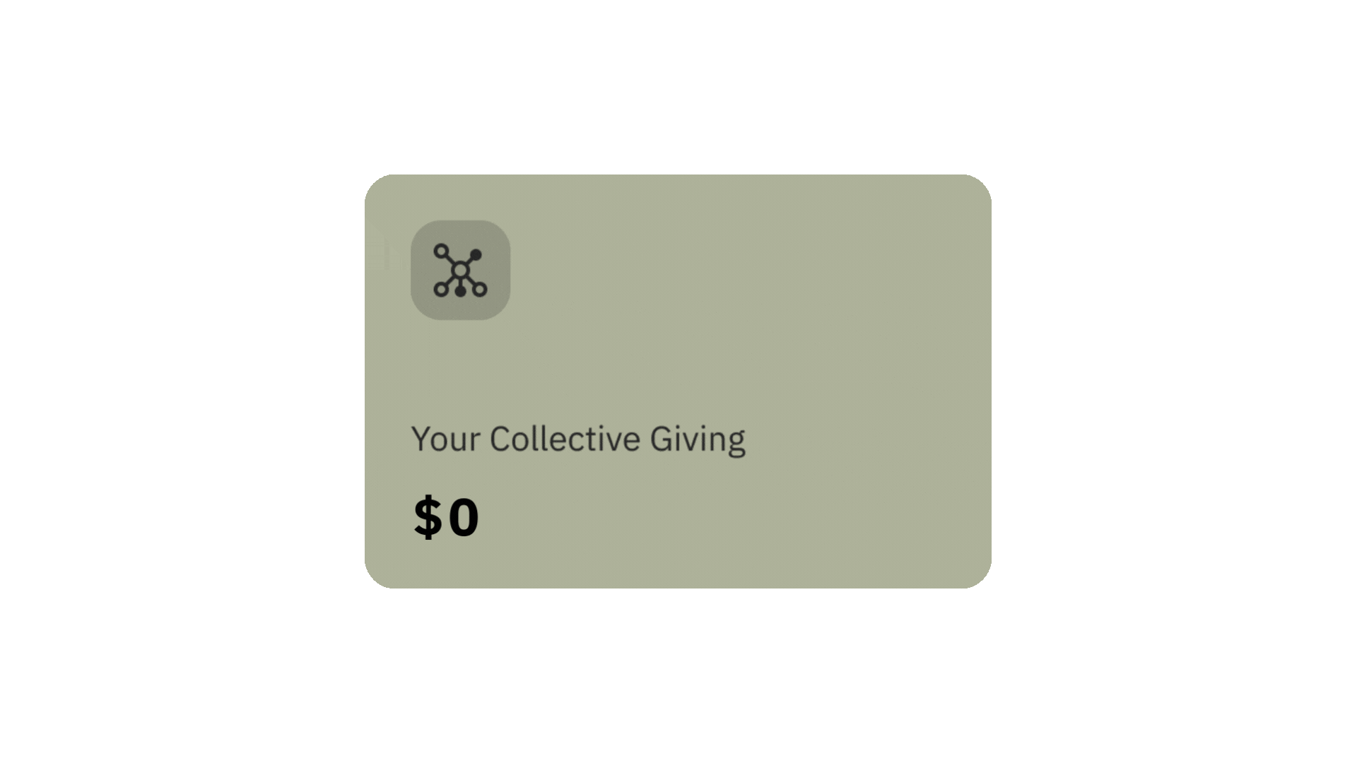 Animation of Village Sharing Growth Card showing Collective Giving statistic progressively increasing 