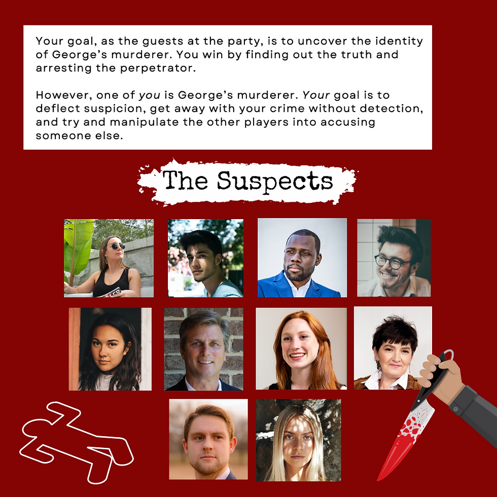 Thumbnail: Body in the Boardroom digital download, a 5-10+ player murder mystery party game