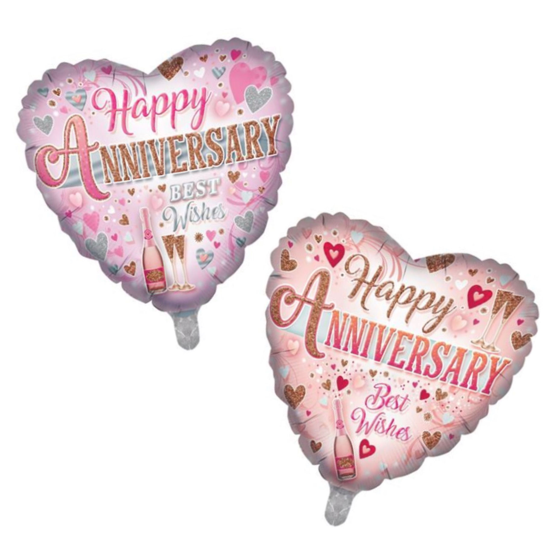 Happy Wedding Anniversary heart shape 18'' foil balloon, each
