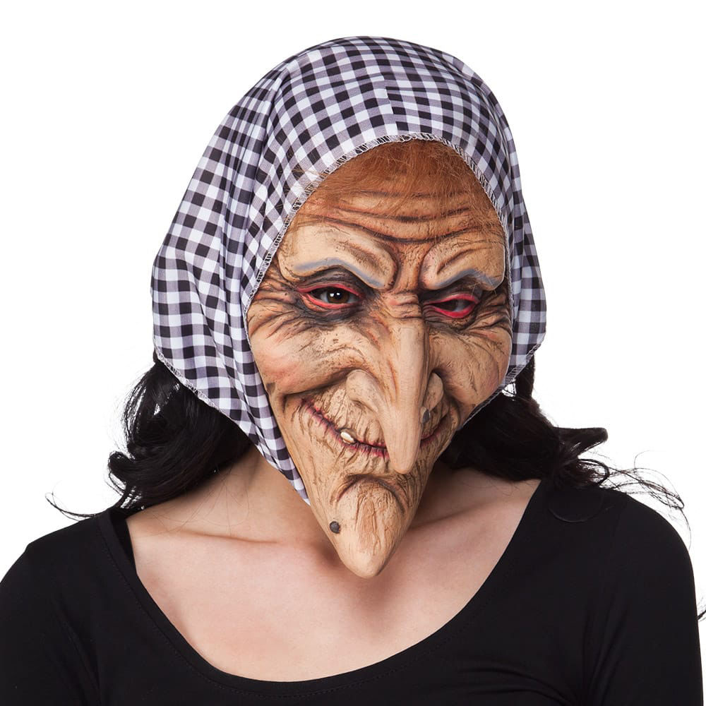 Latex mask Witch
Latex head mask Witch with hood black/white