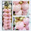 Thumbnail: 6 Tier Column in Pastel Pinks and Chrome Gold, Marble Foil, gold and pink leaves