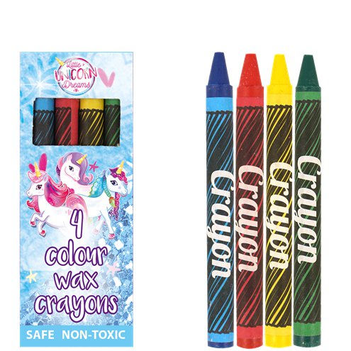Unicorn Crayons 4 crayons/ 1pkt sold individually or box of 120 packets