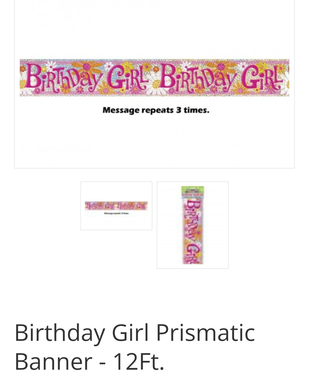 Birthday Girl Prismatic Banner - 12Ft.
