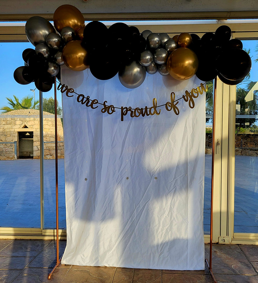 Thumbnail: Graduation party set up. Balloon arch.  Balloon arches on frame.Table de