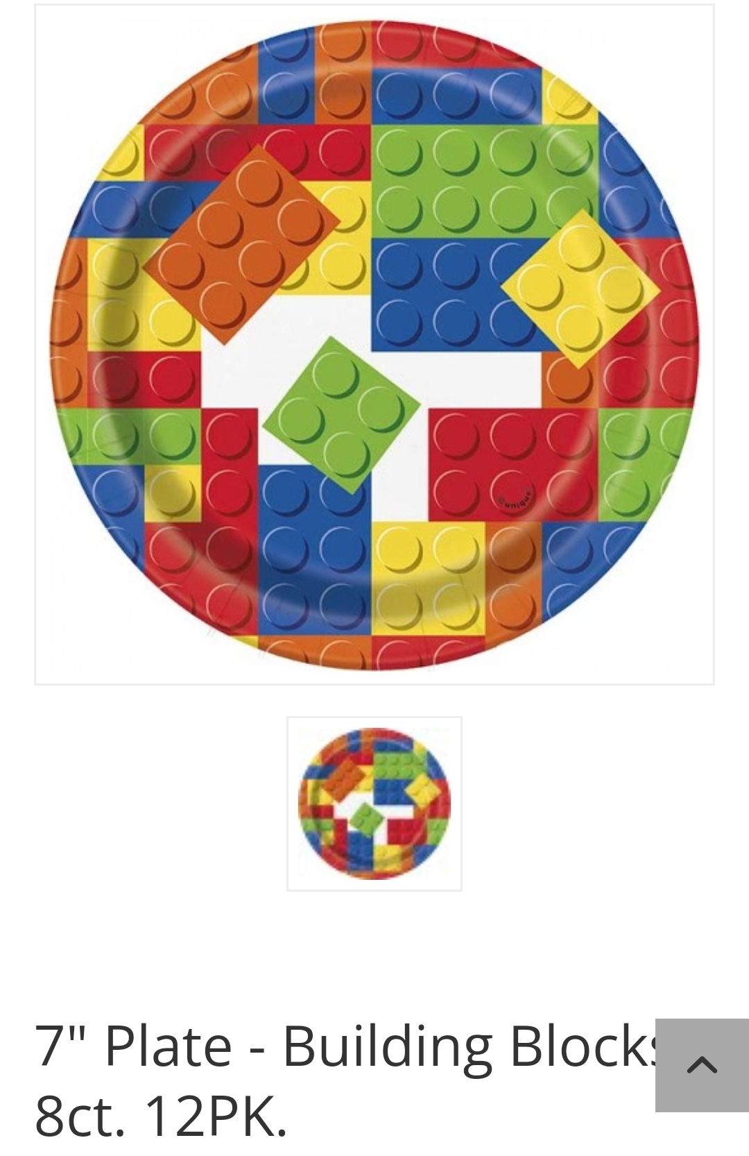 7" Plate - Building Blocks - 8ct.