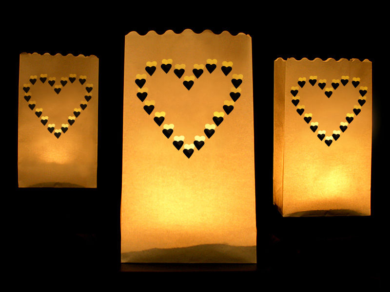 Thumbnail: Lanterns, candle bags, 15 x 9 x 26cm
Lanterns for candles, in the shape of bags