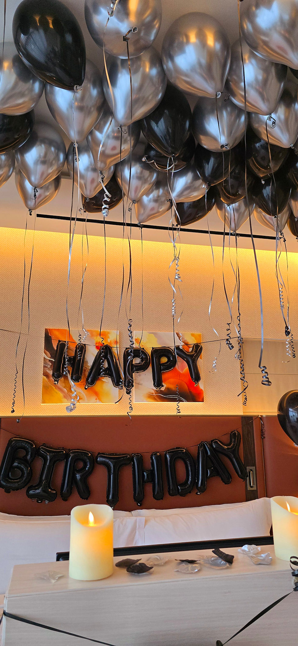 Thumbnail: Hotel room birthday set up for a vip guest 