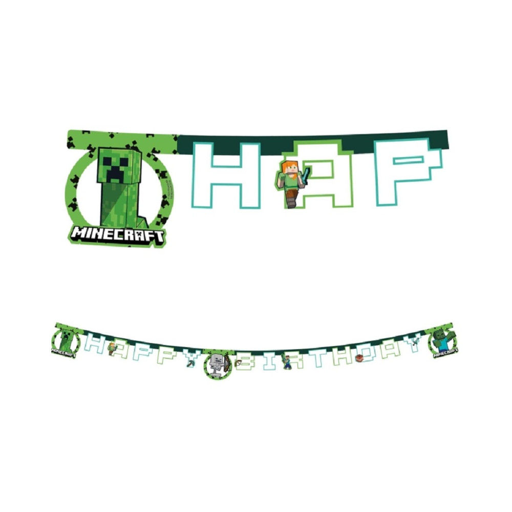 Minecraft Happy Birthday Letter Banner