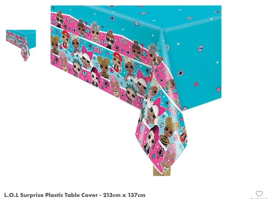 L.O.L. Surprise Tablecover Reusable Plastic Rectangle 137cm x 213cm