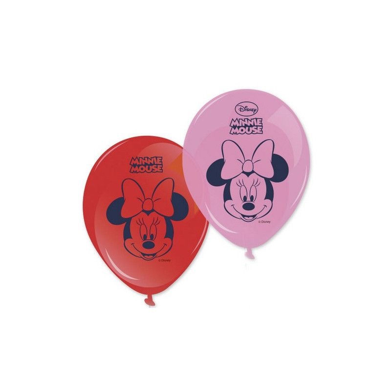 Minnie Mouse Latex Balloons 11” Red And Pink, 8pcs/ 1pkt