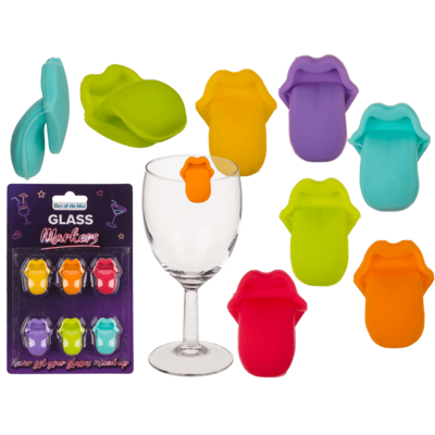 Glass markers approx. 1,4 x 1 cm, silicone,
set of 6 in blistercard