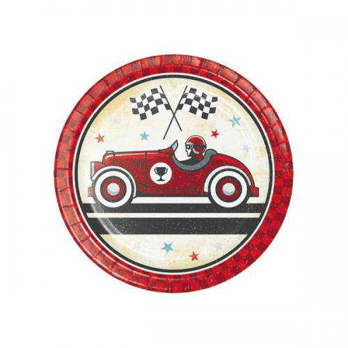 18cm Vintage racing paper plates
8pk