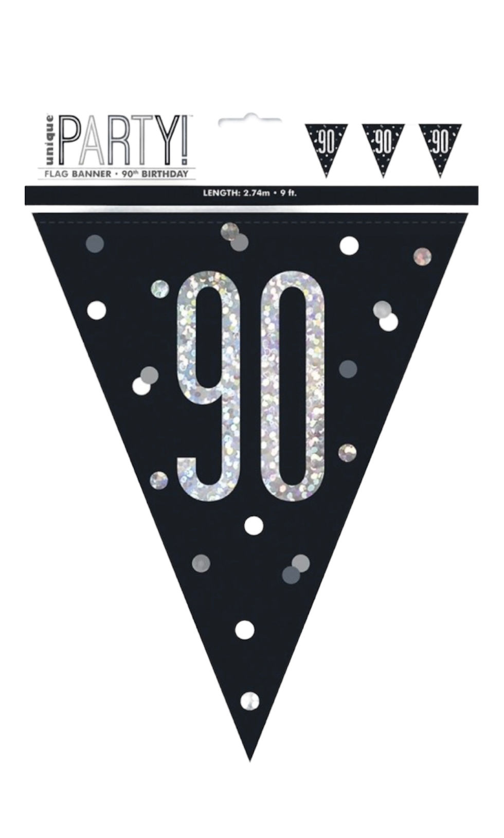 Thumbnail: Black & Silver Glitz Age Prism Flag, available for various milestones birthdays 