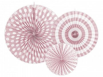 3 pk pink decorative rosettes