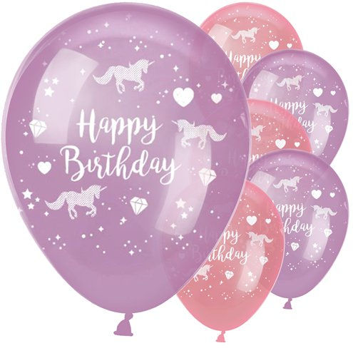 Unicorn Sparkle 11" Latex Balloons 6pcs / 1pkt