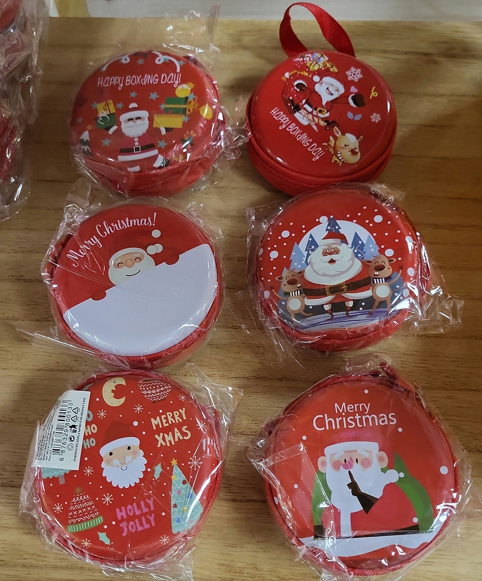 Christmas coin zip / hanging purse, each