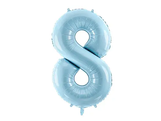 Thumbnail: Foil Balloon Number  86cm, light blue Pastel 