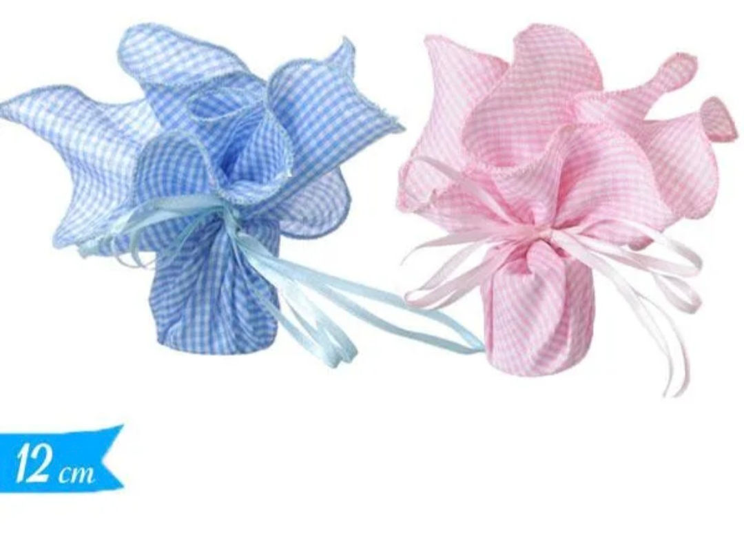 Cloth gingham favour bag each