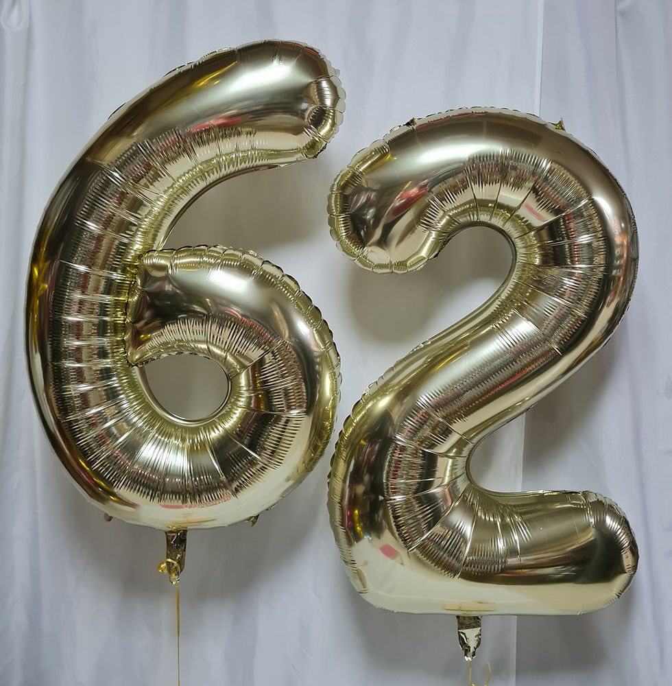 2 Foil Balloon Numbers 34" champagne Inc helium