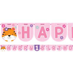 One Is Fun Girl Ribbon Banner - 2.4m (each)