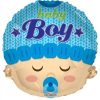 Baby Boy Head Shape - 18'' Foil Balloon