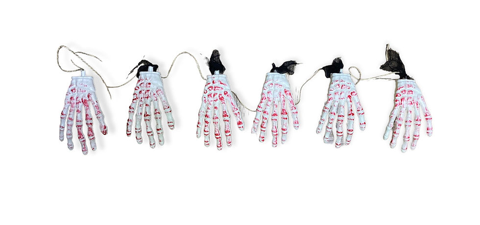 Halloween greepy hand garland, approx 140 x16cm, 1 garland/ 1pkt