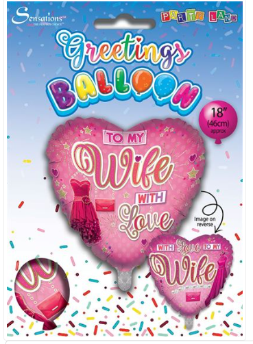 To My Wife Traditional 18" Foil Balloon
