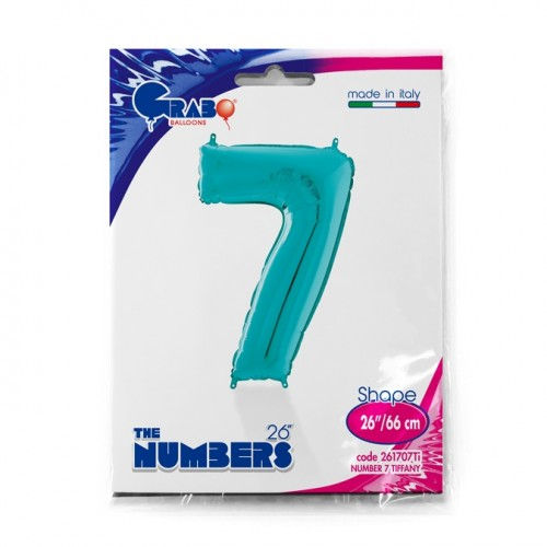Thumbnail: Tiffany Blue 26” Number Foil Balloon (each)