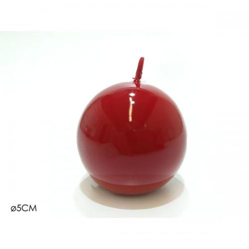 Candle Round Sphere Shape Red 6cm 1pc