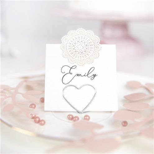 Thumbnail: Place card holders Heart, gold, rose gold, silver, height approx. 2.5 cm, 10pkt