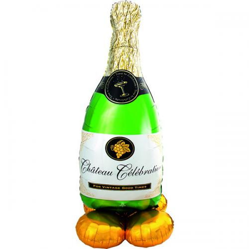 Bubbly Wine Bottle AirLoonz Foil Balloon 60"