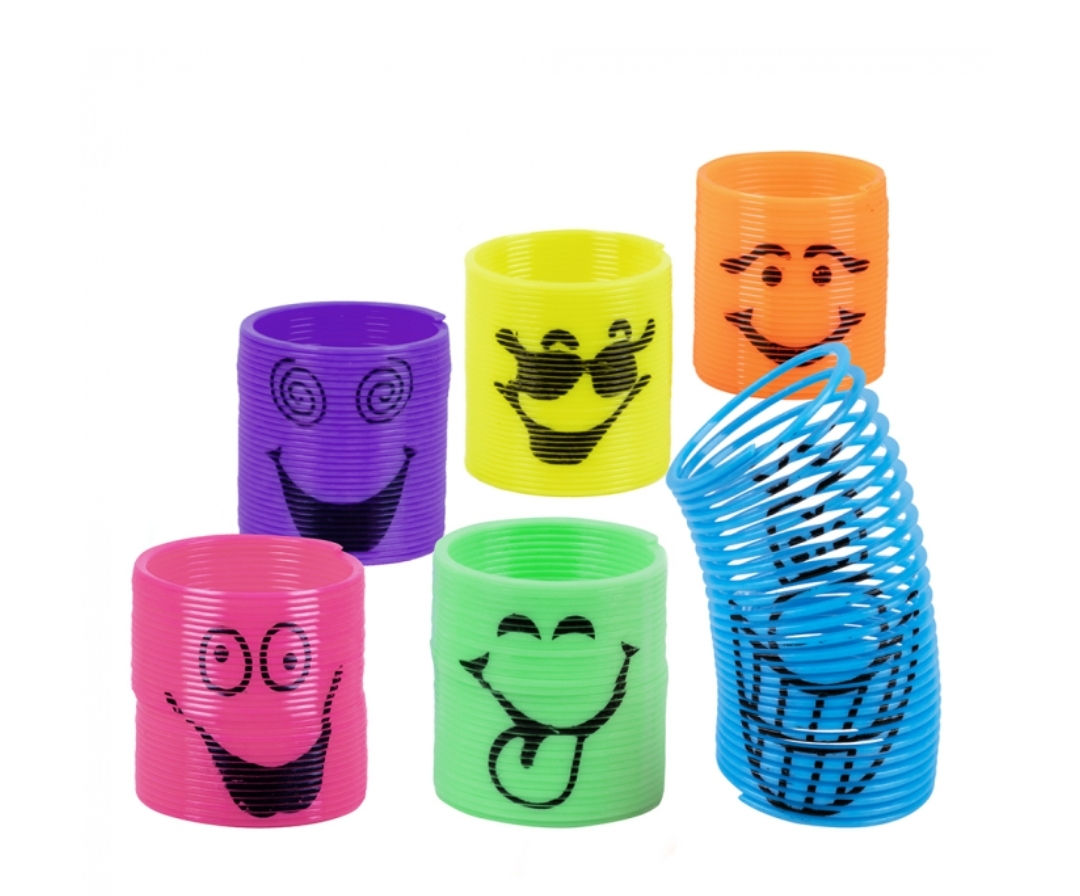 Smiling slinkies spring 6pk, colours ass. (3 cm)