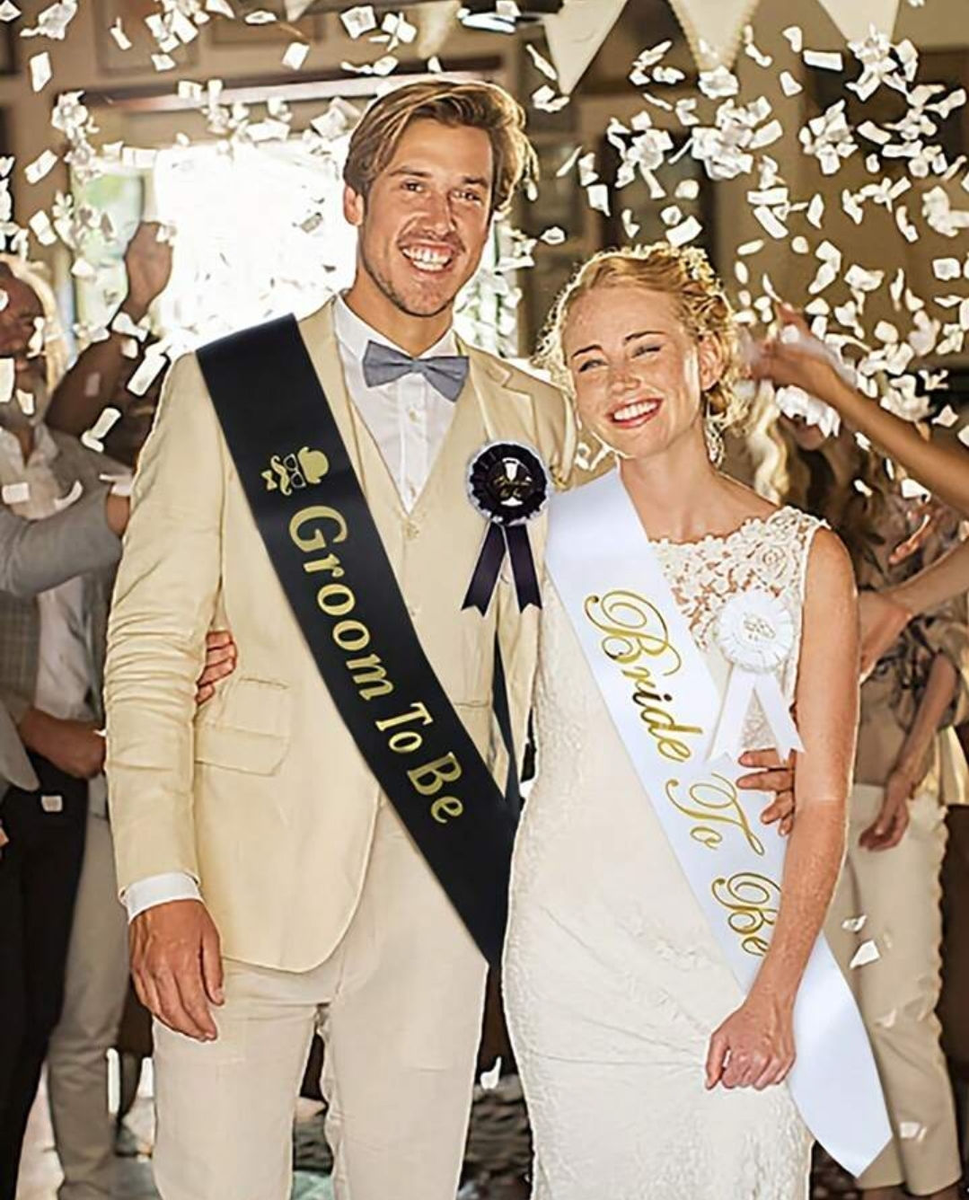 Groom To Be Wedding Party Shoulder Sash And Badge 2pcs / 1pkt