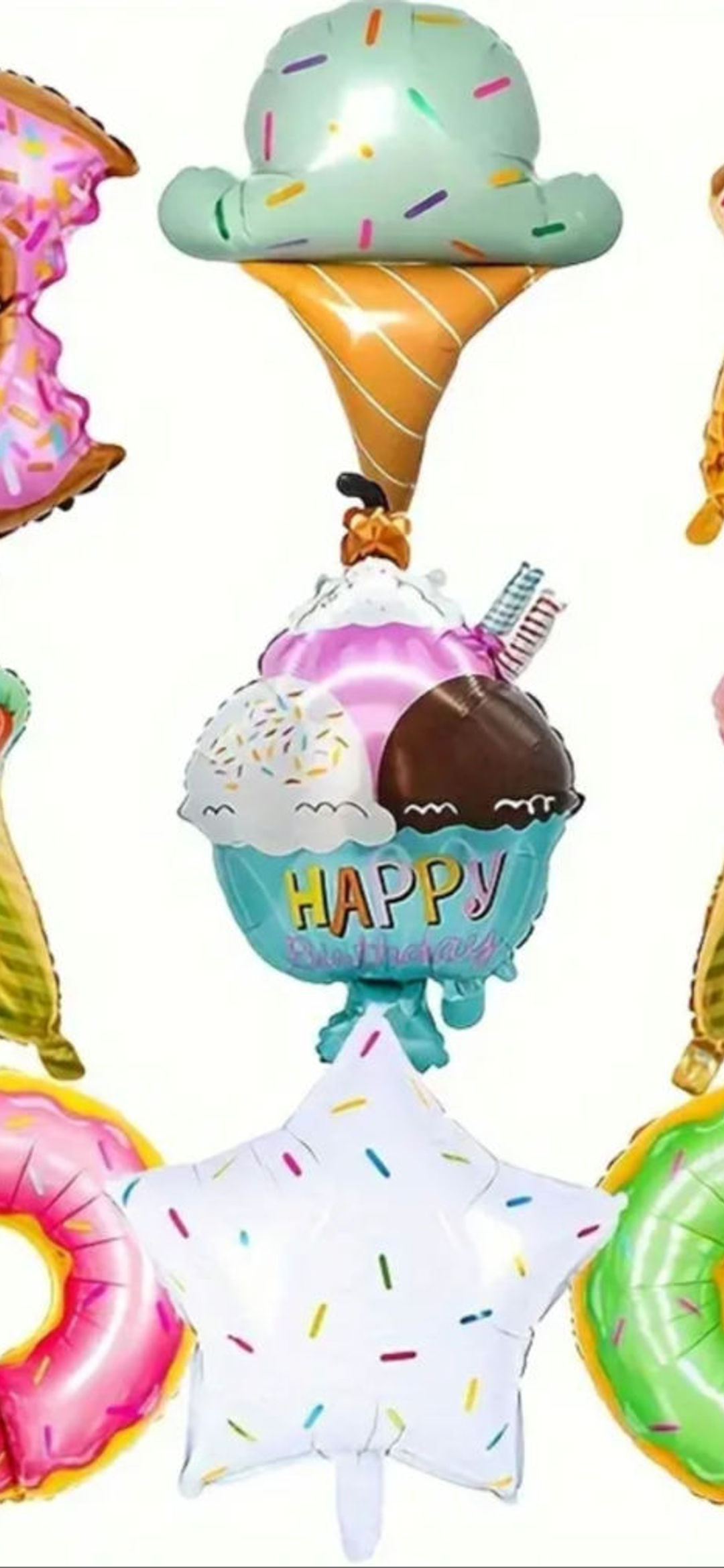 Ice Cream / Doughnut / Donut Foil Balloons Junior Shape