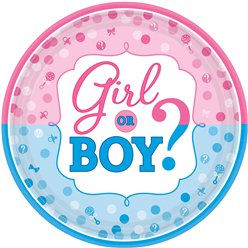Gender Reveal Paper Plates - 26cm (8pk)