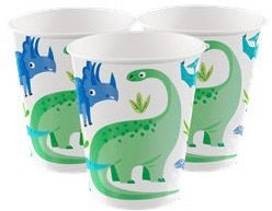 Blue & Green Dinosaur Theme 9oz Cups 8pcs/ 1pkt