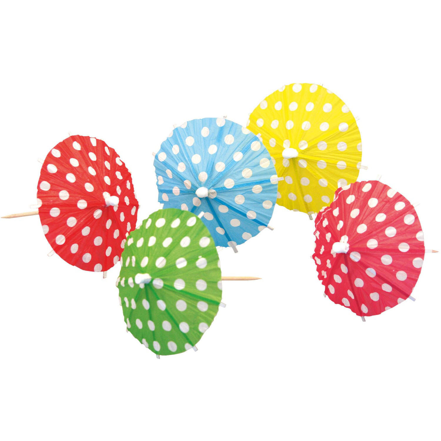 10 Picks Umbrellas Dotted Wood 10 cm