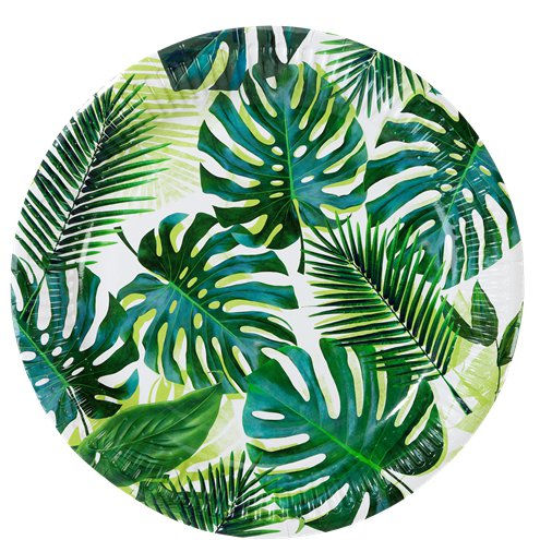 Tropical Fiesta Palm Paper Plates - 23cm, 8pcs / 1pkt