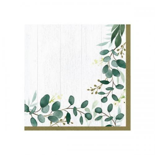 Eucalyptus leaf design Lunch Napkins 33 x 33, 2 ply, 16pcs / 1pkt