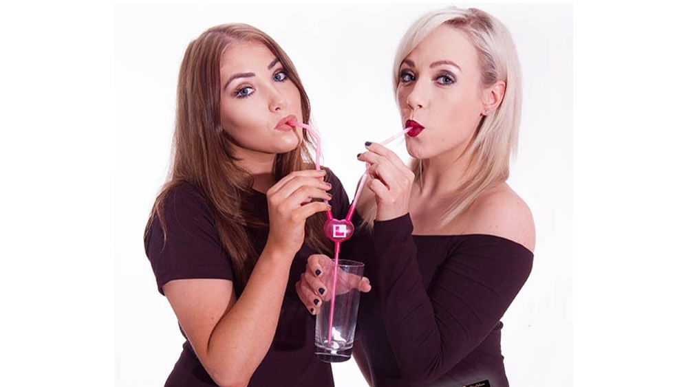 L Plate Bendy Heart Straws, 2pcs/ 1pkt