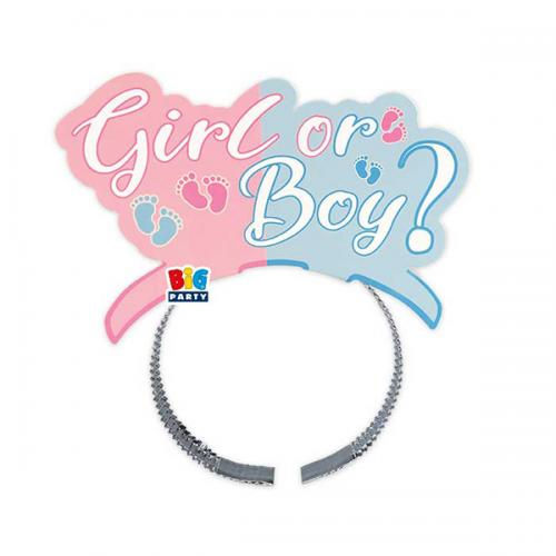 Gender Reveal boy girl tiaras on band 4pk
