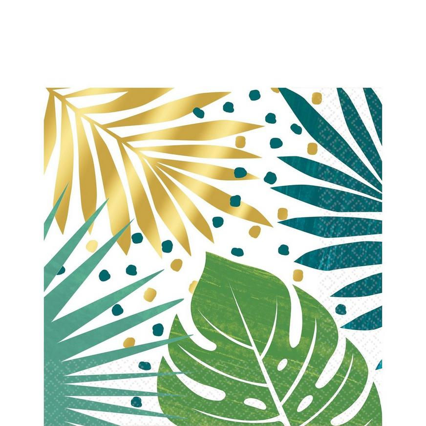 Key West tropical leaf themed napkins, 33x33cm, 16pcs/ 1pkt