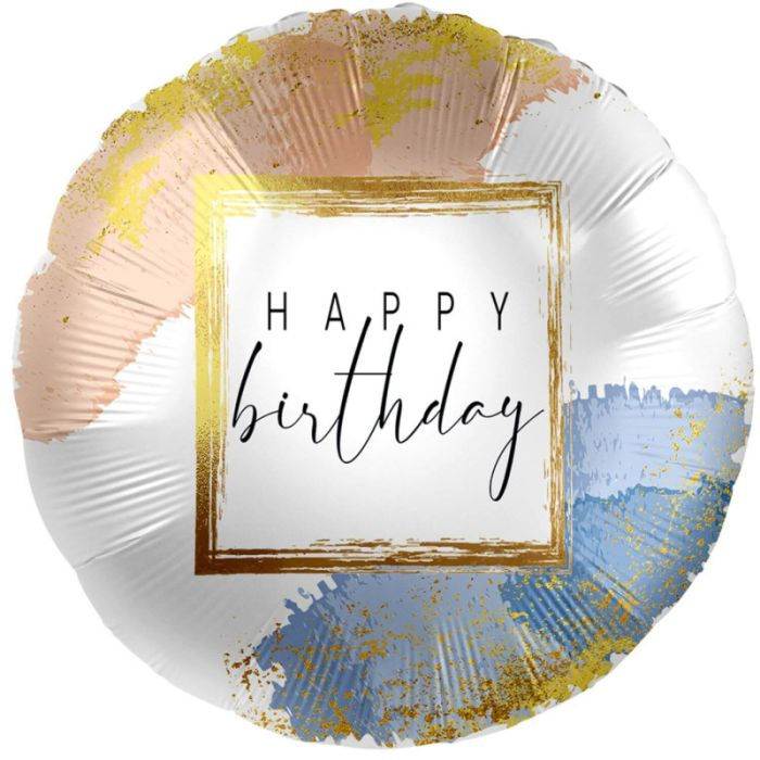 Happy Birthday Gold Frame - 18" Foil Balloon Premioloon