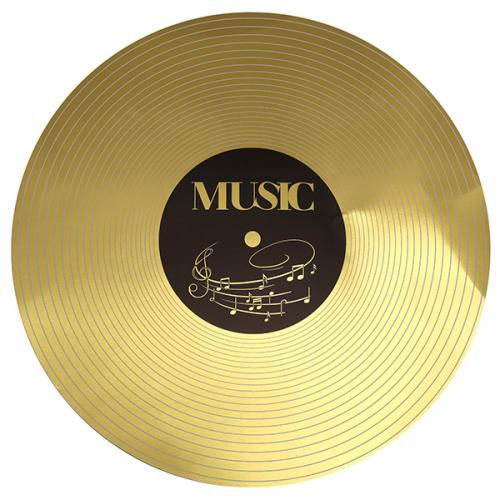 Musical record centrepiece gold 6pz Ø34cm