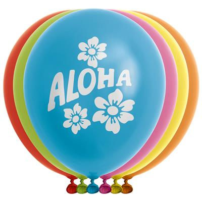 Balloons 12" Aloha multicolor latex