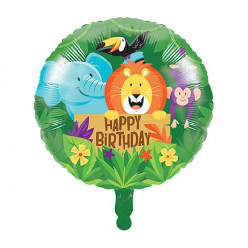 Happy Birthday Jungle Themed 18'' Foil Balloon