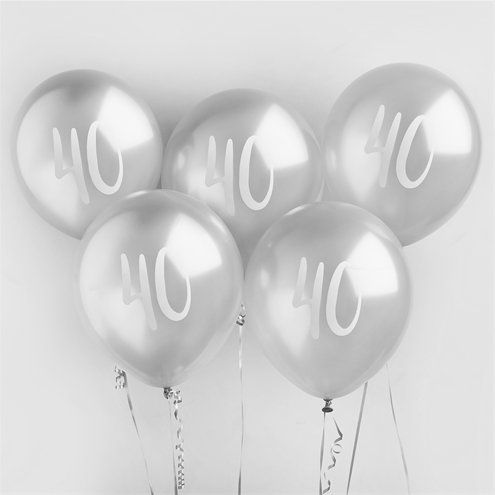 Thumbnail: Silver Age Milestone Latex Balloons - 12'' / 30cm, 5pcs/ 1pkt